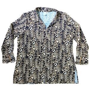 Chico's pullover top collared leopard print size XL 16